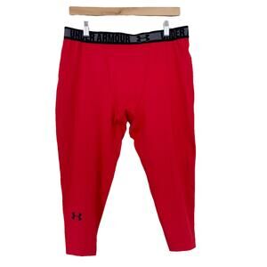 Under Armour Heat Gear Red Compression Leggings Sz XL